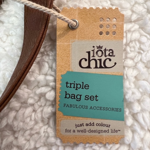 C.R. Gibson for Iota Chic "Flock of Colour" 3-Piece Tote Travel Bag Set Brown - Picture 15 of 16